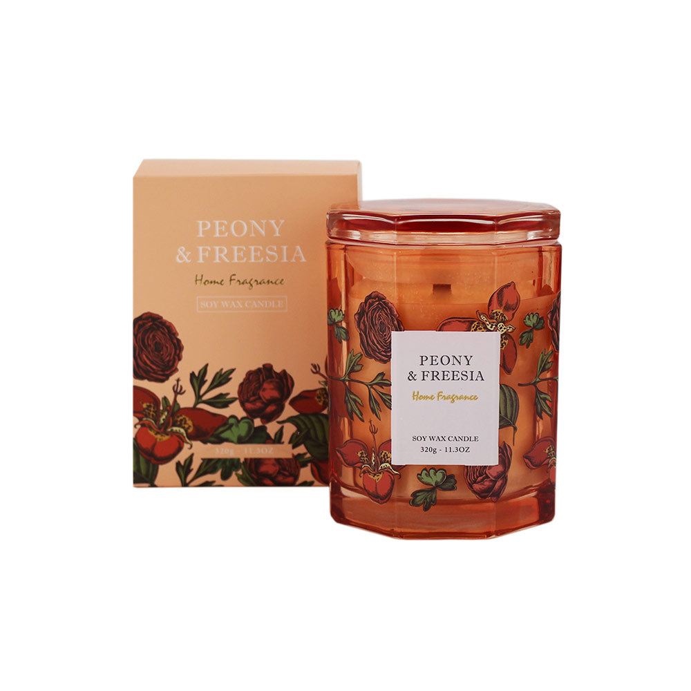 Home Fragrance Candle Jar 320g - Peony & Freesia Home Fragrance Candle Jar 320g - Peony & Freesia